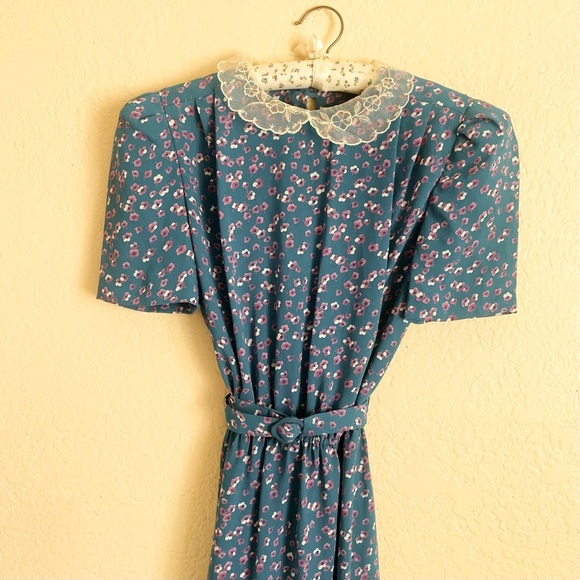 Vintage 80’s Jody of California Floral Lace Secretary Dress - Picture 10 of 10